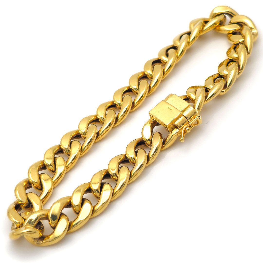 Hollow Cuban Link Bracelet in 10k yellow gold - 10.5mm Back